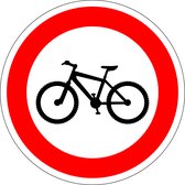 Verboden voor mountainbikes bord - kunststof 300 mm