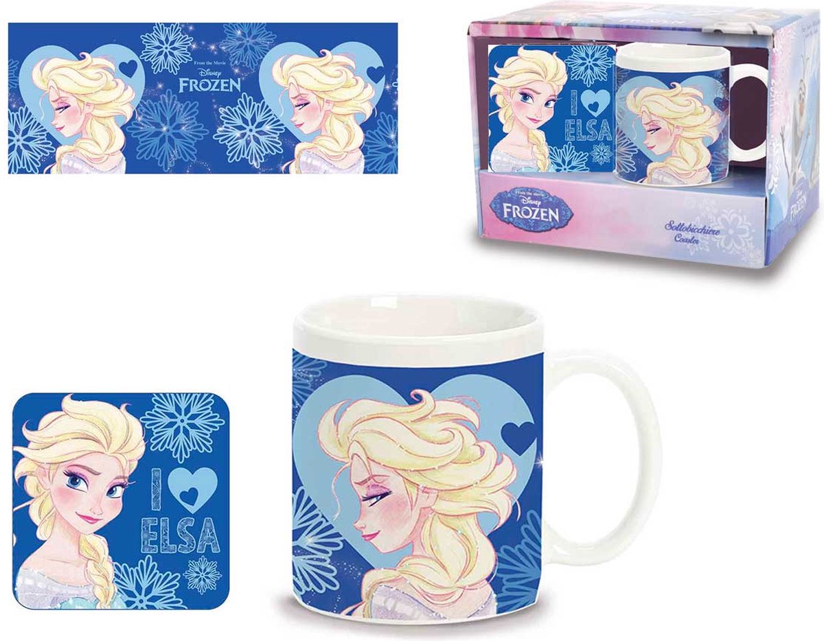 Disney Frozen - Frozen Mok met onderzetter -Keramiek - (cadeauset)