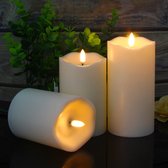 Homezie LED Kaarsen | Set van 3 | Inclusief afstandbediening | Sfeer | Waxinelichtjes | Led kaarsen met afstandsbediening