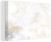 Canvas Schilderij Marmer - Zwart - Geel - 30x20 cm - Wanddecoratie