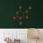 Wanddecoratie |Chocolate Theobromine Molecule decor | Metal - Wall Art | Muurdecoratie | Woonkamer |Bruin| 90x90cm