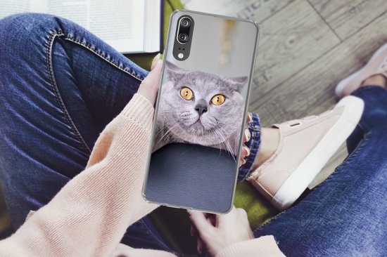 Coque Huawei P20 - Chat - Bang - Chaise - Coque de téléphone en Siliconen
