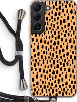 Case Company® - Samsung Galaxy S22 hoesje met Koord - Panter - Telefoonhoesje met Zwart Koord - Bescherming aan alle Kanten en Over de Schermrand