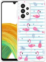 Hoesje Geschikt voor Samsung Galaxy A33 Flamingo Ananas