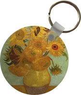 Sleutelhanger - Zonnebloemen - Vincent van Gogh - Plastic - Rond - Uitdeelcadeautjes