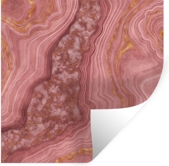 Stickers Stickers muraux - Marbre - Or - Ligne - 30x30 cm - Feuille adhésive