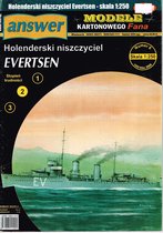 bouwplaat / modelbouw in karton NL marineschip Evertsen  (1928-1942)  schaal 1:250