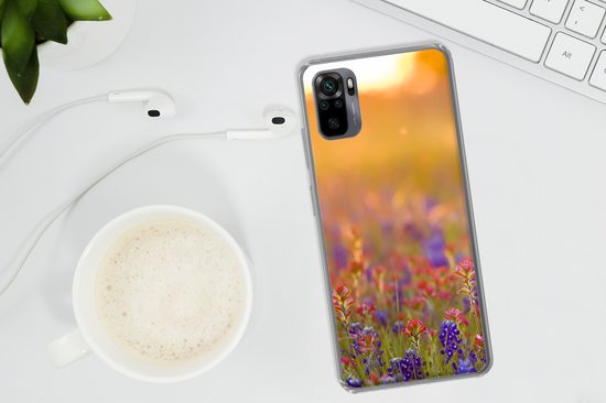 Coque Xiaomi Redmi Note 10 - Fleurs - Or - Soleil - Coque de téléphone en Siliconen