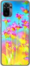 Telefoonhoesje Geschikt voor Xiaomi Redmi Note 10 hoesje - Bloemen - Kunst - Psychedelisch - Siliconen Telefoonhoesje