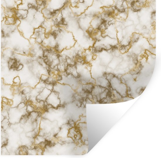 Stickers Stickers muraux - Marbre - Wit - Or - 30x30 cm - Feuille adhésive