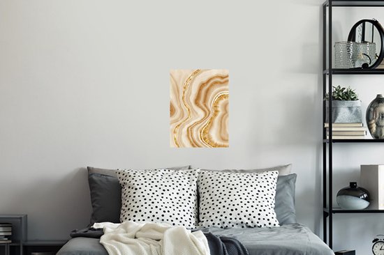 Stickers Stickers muraux - Marbre - Or - Beige - 30x40 cm - Feuille adhésive