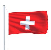 Senvi Printwear - Flag Switzerland - Grote Zwitserland vlag - Gemaakt Van 100% Polyester - UV & Weerbestendig - Met Versterkte Mastrand - Messing Ogen - 90x150 CM - Fair Working Co