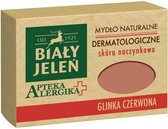 Bialy Jelen Natuurlijke Dermatologische Zeep met Zink met Rode Klei voor de Capillaire Huid - Gezichtsverzorging - Zeep Blok - Soap Bar - Zeep Bar - 125g