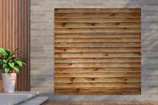 Affiche de Jardin Planches - Bois - Vintage - 200x200 cm - Toile jardin - Affiche extérieure