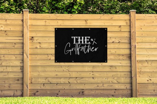 Affiche de jardin Proverbes - Grill - Cuisine - Père - Barbecue - Pâtisserie - BBQ - 120x80 cm - Jardin