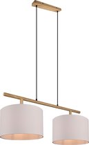 LED Hanglamp - Torna Kiblon - E27 Fitting - 2-lichts - Rond - Mat Bruin - Hout