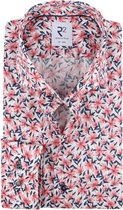 R2 Amsterdam - Overhemd Roze Bloemen - 43 - Heren - Modern-fit
