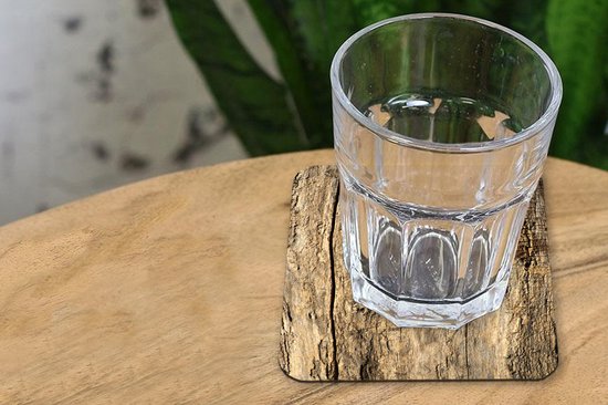 Sous- Sous-verres pour verres - Écorce - Bois - Design - Vintage - 10x10 cm - 6 pièces
