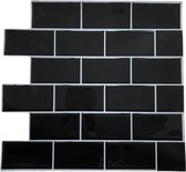 Artick Luxe Muurstickers - Zwarte Tegels - Badkamer, Keuken - Zelfklevend - Waterafstotend - 10 Stuks