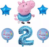 Peppa Pig folie ballonen 6 stuks Decoratie Kinderen Verjaardag Ballon Nummer 2