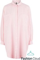 PIECES Fillu LS Oversized Shirt White/Prism Pink ROSE XS