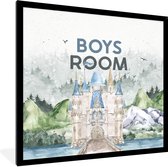 Fotolijst incl. Poster - Quotes - Spreuken - Jongen - Boy's Room - Kids - Baby - Jongetje - 40x40 cm - Posterlijst