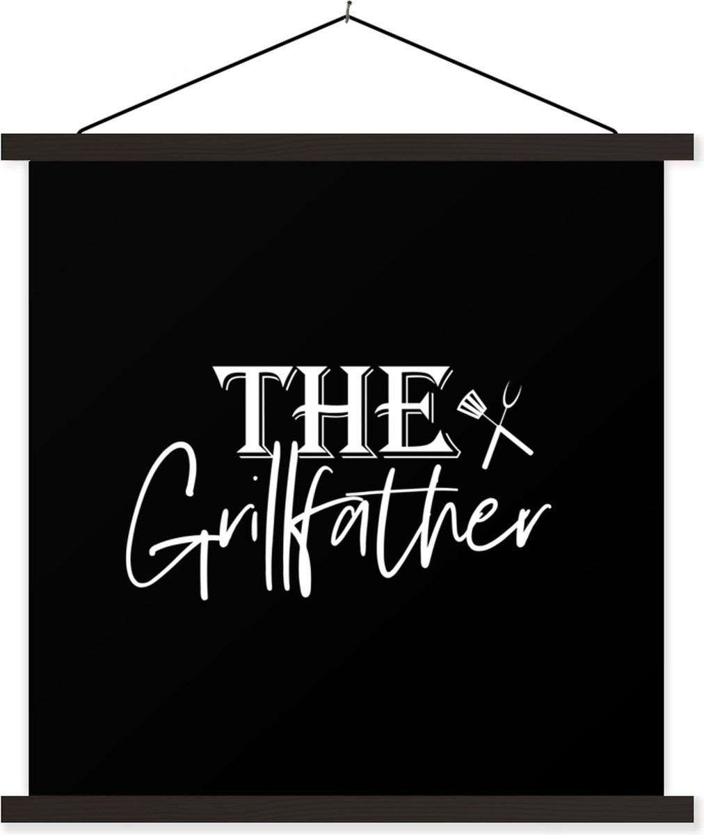Posterhanger incl. Poster 90x90 cm - Schoolplaat - The Grillfather - Barbecue - BBQ - Gril