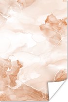 Affiche Marbre - Marron - Wit - 120x180 cm XXL