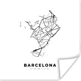 Poster Barcelona - Stadskaart - Spanje - 100x100 cm XXL - Plattegrond