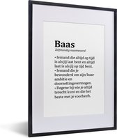 Cadre photo avec affiche - Proverbes - 'Boss' - Citations - Travail - 30x40 cm - Cadre pour affiche