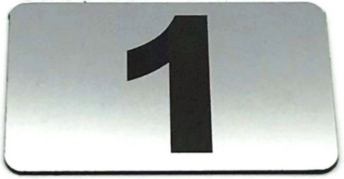 Nummerplaatje 1 - Nummerbordje - Huisnummer - Deur en Kamernummer -  Lockernummers -... | bol.com
