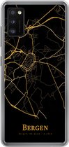 Telefoonhoesje Geschikt voor Samsung Galaxy A41 hoesje - Bergen - Kaart - Goud - Siliconen Telefoonhoesje