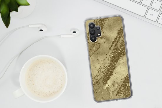 Coque Samsung Galaxy A32 5G - Glitter - Or - Abstrait - Coque de téléphone en Siliconen