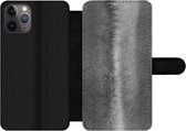 Bookcase Geschikt voor iPhone 11 Pro Max telefoonhoesje - Zilver - Beton print - Abstract - Met vakjes - Wallet case met magneetsluiting