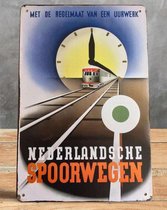 Retro De Nederlandse Spoorwegen Reclame Metalen Wandbord NS Tin Sign Poster Reclamebord Plaat trein