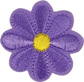 Madelief Bloemetje Strijk Embleem Patch Lila 4 cm / 4 cm / Lila