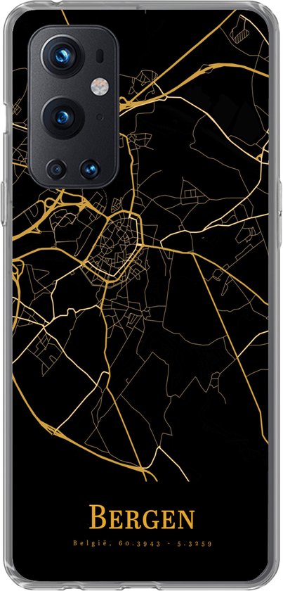 OnePlus 9 Pro - Montagnes - Carte - Or - Coque de téléphone en Siliconen