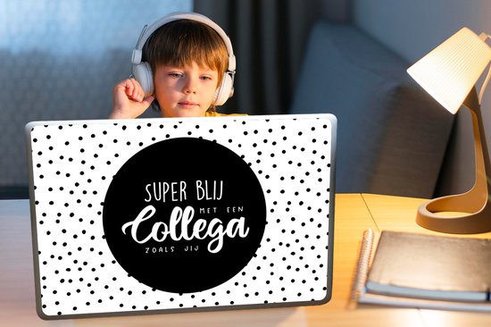 Sticker pour ordinateur portable - 17,3 pouces - Citations - 'Super content d'avoir un collègue comme toi' - Collègue - Citations - 40x30cm - Autocollants pour ordinateur portable - Skin pour ordinateur portable - Couverture