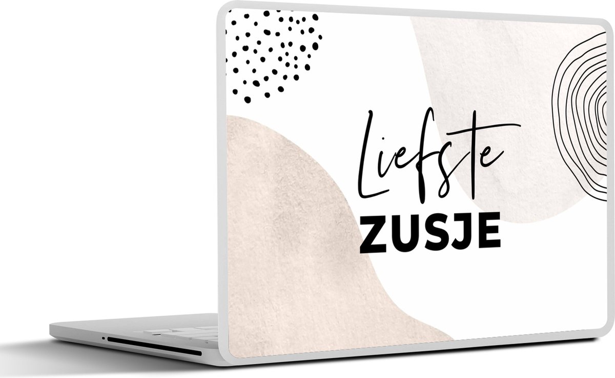 Laptop sticker - 14 inch - 'Liefste zusje' - Spreuken - Quotes - Familie - 32x5x23x5cm - Laptopstickers - Laptop skin - Cover