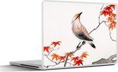 Laptop sticker - 17.3 inch - Vogel - Boom - Japanse esdoorn - Vintage - Scandinavisch - 40x30cm - Laptopstickers - Laptop skin - Cover