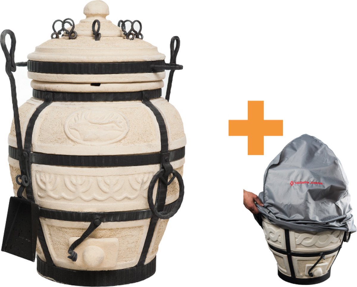 Keramische tandoor Hunter - Multifunctionele Houtoven BBQ - Voor de Fijnproever! *** Met stof- en waterdichte beschermhoes