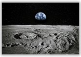 De Aarde vanaf de Maan op Aluminium - Foto op Dibond - Aluminium Schilderij - 120x70 cm