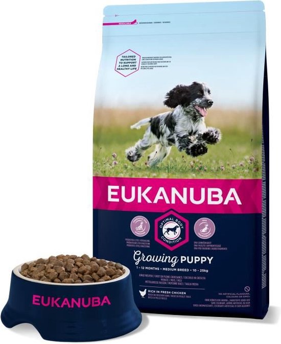 Eukanuba Dog Puppy Medium Breed- Kip - Puppyvoer - 15 kg - Eukanuba