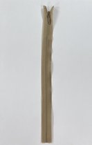 YKK rits, Blinde Rits Naadverdekt, Beige, 25 cm, Per Stuk.