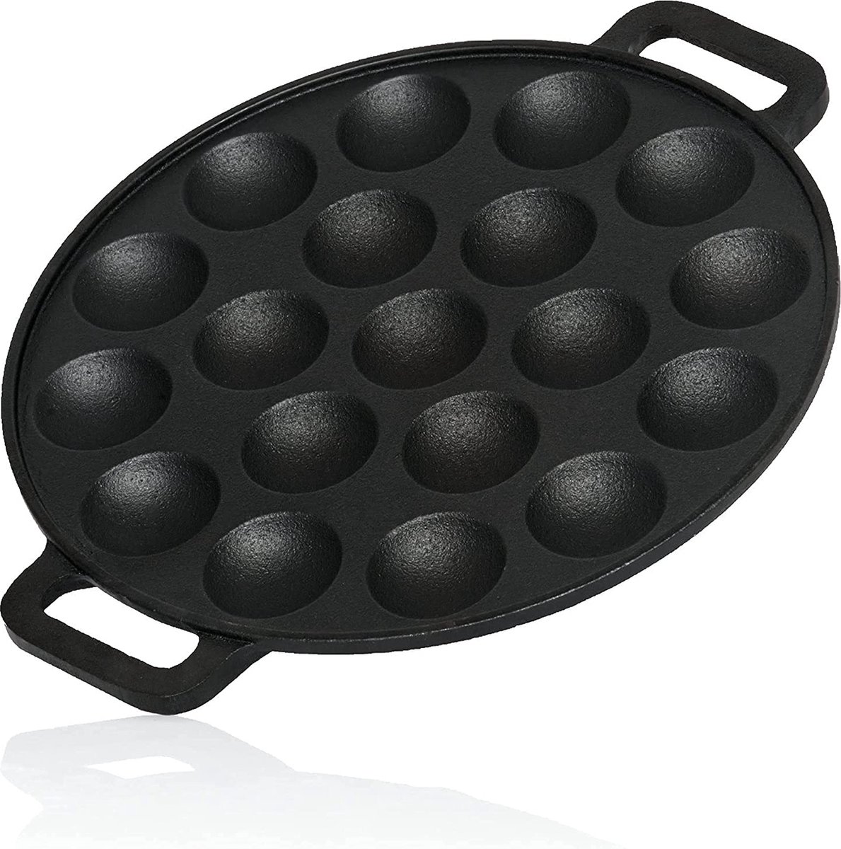 Poêle à Poffertjes En Fonte 7 Trous WUWEOT - Crêpes Danoises Antiadhésive Avec Bâtonnets Et Brosse