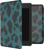 iMoshion Design Slim Hard Case Type de livre pour Amazon Kindle Paperwhite 4 - Léopard vert
