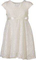 Meisjes kant jurk kapmouwen wit | Maat 128/ 8Y (valt als 116/6Y)