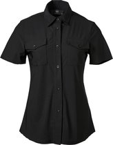 Borstzakken dames blouse korte mouwen travelstof  zwart | Maat XL