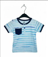 set van 2x Lullaby t-shirt lichtblauw strepen 6-12 mnd