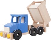 Blauwe houten kiepwagen - 30x10x15cm - Handgemaakt - Uniek design - LUPO